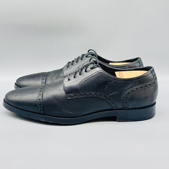 Cole Haan Shoes Mens 10 Black Leather Grand OS Oxford Cap Toe Slip On Dress main image 6